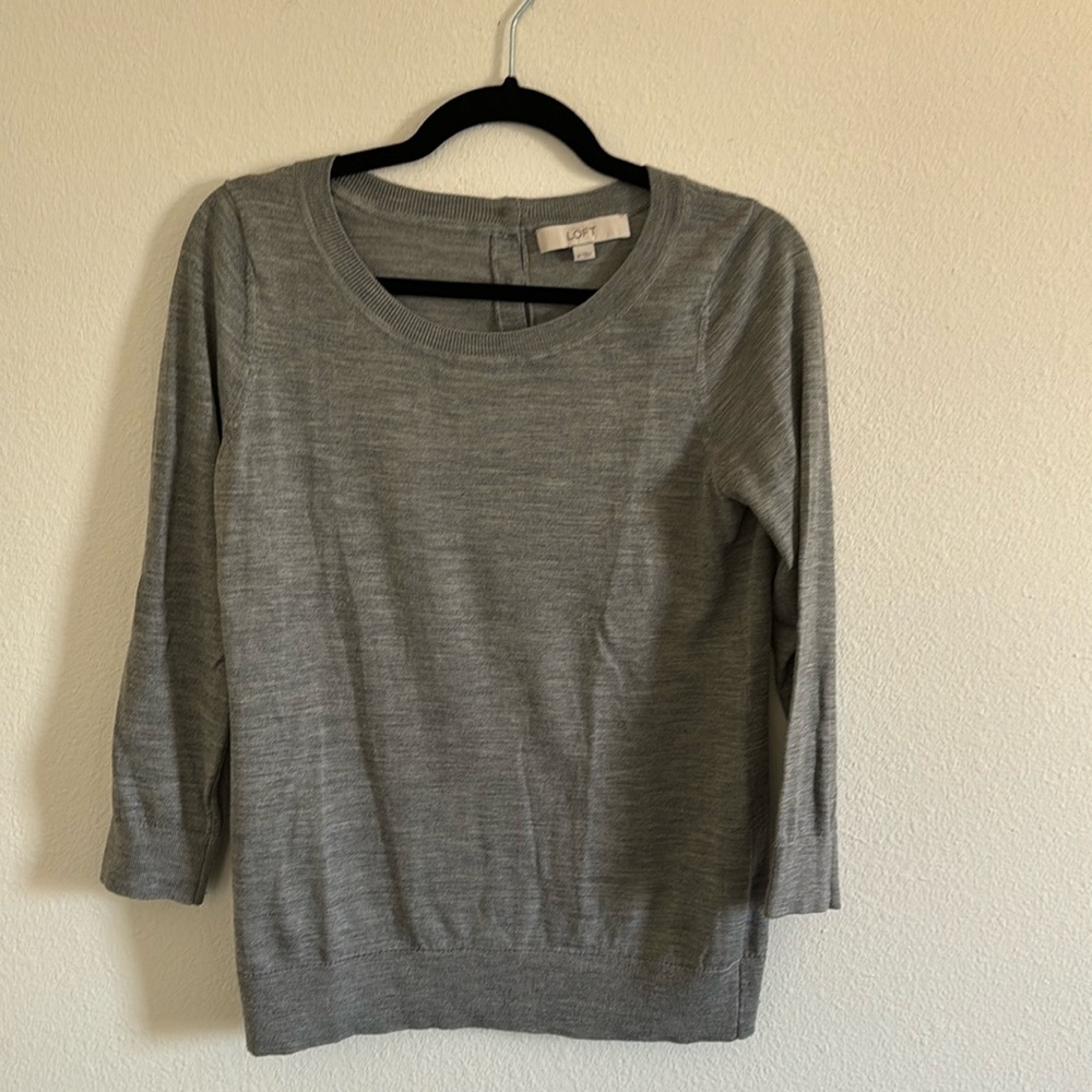 Grey light weight sweater. Loft. Size M